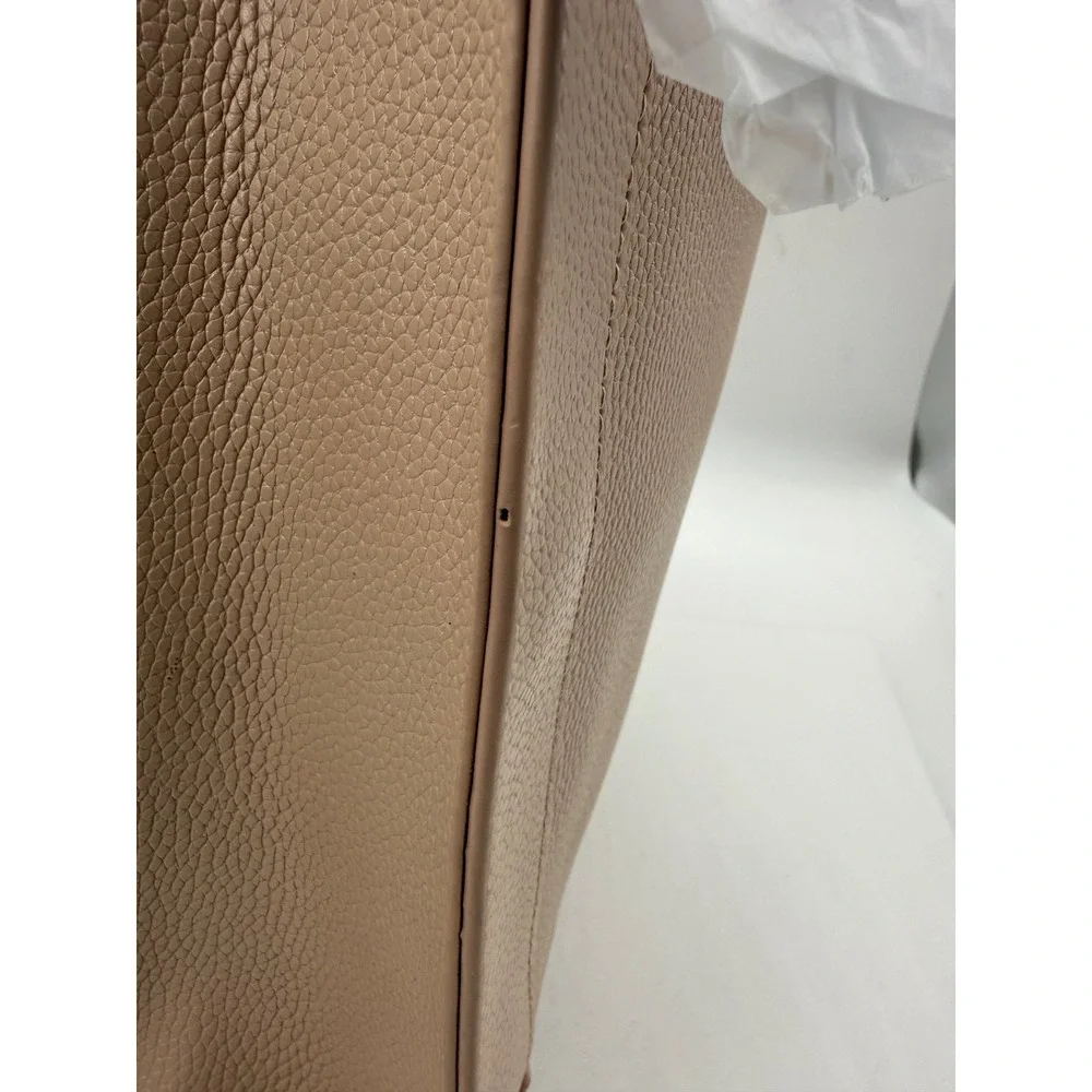 Michael Kors Large Faux Leather Square Tote Light Baby Blush Pink Bag Purse